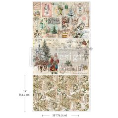   Limited Edition ReDesign with Prima Decoupage papír 19"X30" - Holly Jolly Hideaway - Découpage Décor Tissue Paper (1 csomag)
