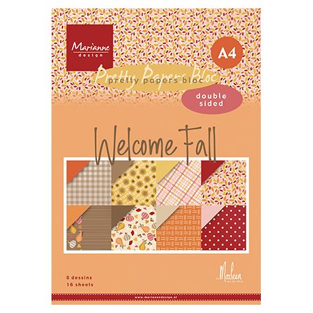 Marianne Design Papírkészlet A4 - Welcome Fall by Marleen - Pretty Papers Bloc (16 ív)