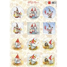   Marianne Design Kivágóív A4 - Hetty's Mini's - Gnomes - Cutting Sheet (1 db)
