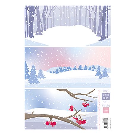 Marianne Design Kivágóív A4 - Eline's Winter Dreams backgrounds - Cutting Sheet (1 db)