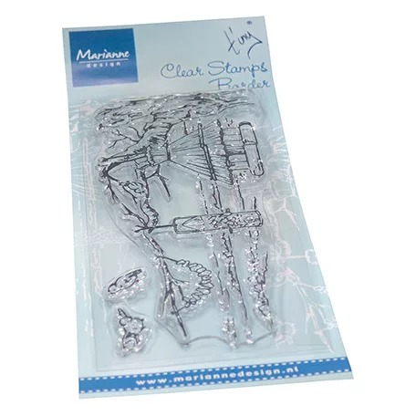 Marianne Design Szilikonbélyegző - Tiny's Border - Bird feeding - Clear Stamps (1 csomag)