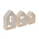 Stafil Fa dekoráció - Házikók - Wooden Cottages (3 db)