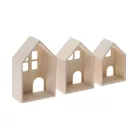 Stafil Fa dekoráció - Házikók - Wooden Cottages (3 db)