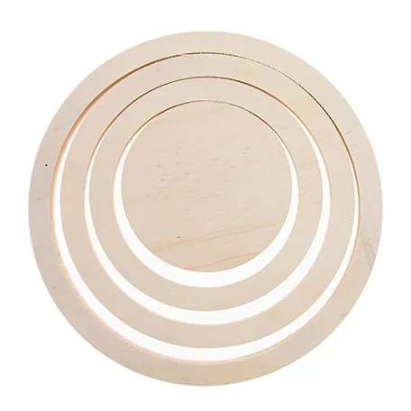 Stafil Fa dekoráció - Karika - Wooden flat house (4 db)