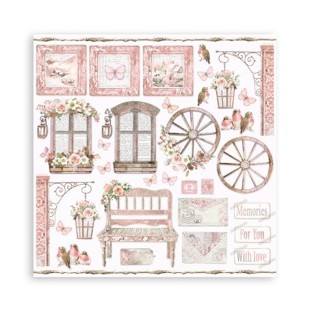 Stamperia Papírkészlet 12" (30 cm) - Roseland - Paper Pack (10 ív)