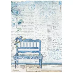   Stamperia Rizspapír A4 - Blue Land bench - Rice Paper (1 ív)