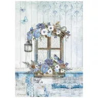   Stamperia Rizspapír A4 - Blue Land window - Rice Paper (1 ív)