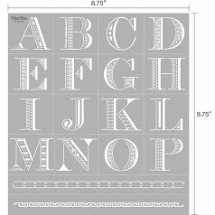   Martha Stewart Stencil - Detailed Monogram - Adhesive Stencil (1 csomag)