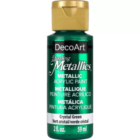 Akril festék - metál 59 ml, Crystal Green / DecoArt Dazzling Metallics Acrylics (1 db)