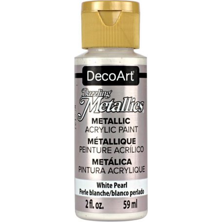 Akril festék - metál 59 ml, White Pearl / DecoArt Dazzling Metallics Acrylics (1 db)