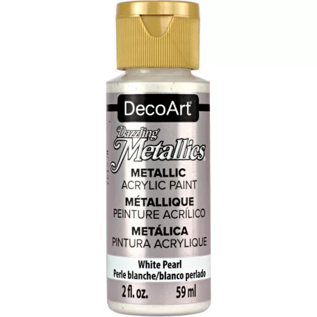 Akril festék - metál 59 ml, White Pearl / DecoArt Dazzling Metallics Acrylics (1 db)
