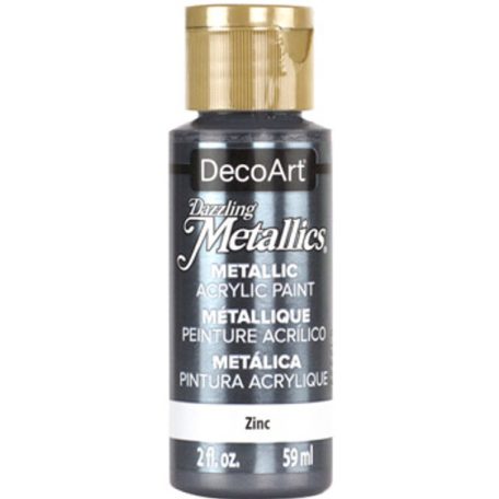 Akril festék - metál 59 ml, Zinc / DecoArt Dazzling Metallics Acrylics (1 db)