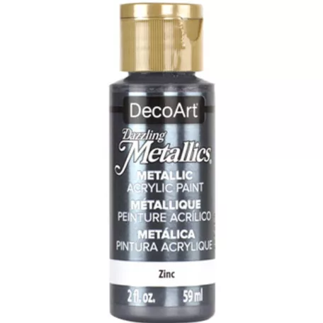Akril festék - metál 59 ml, Zinc / DecoArt Dazzling Metallics Acrylics (1 db)