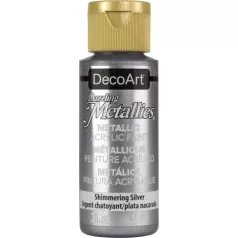   Akril festék - metál 59 ml, Shimmering Silver / DecoArt Dazzling Metallics Acrylics (1 db)