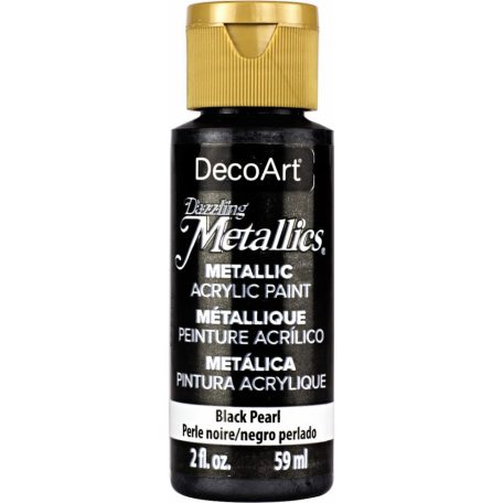 Akril festék - metál 59 ml, Black Pearl / DecoArt Dazzling Metallics Acrylics (1 db)