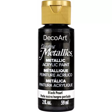 Akril festék - metál 59 ml, Black Pearl / DecoArt Dazzling Metallics Acrylics (1 db)