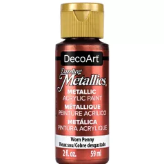   Akril festék - metál 59 ml, Worn Penny / DecoArt Dazzling Metallics Acrylics (1 db)