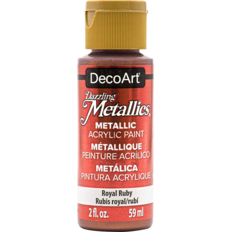 Akril festék - metál 59 ml, Royal Ruby / DecoArt Dazzling Metallics Acrylics (1 db)