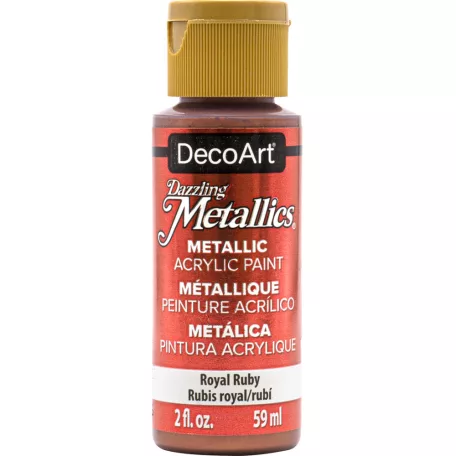 Akril festék - metál 59 ml, Royal Ruby / DecoArt Dazzling Metallics Acrylics (1 db)