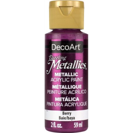 Akril festék - metál 59 ml, Berry / DecoArt Dazzling Metallics Acrylics (1 db)