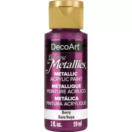 Akril festék - metál 59 ml, Berry / DecoArt Dazzling Metallics Acrylics (1 db)
