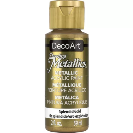 Akril festék - metál 59 ml, Splendid Gold / DecoArt Dazzling Metallics Acrylics (1 db)