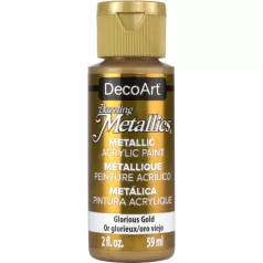   Akril festék - metál 59 ml, Glorious Gold / DecoArt Dazzling Metallics Acrylics (1 db)