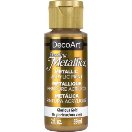 Akril festék - metál 59 ml, Glorious Gold / DecoArt Dazzling Metallics Acrylics (1 db)