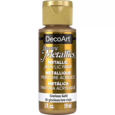 Akril festék - metál 59 ml, Glorious Gold / DecoArt Dazzling Metallics Acrylics (1 db)