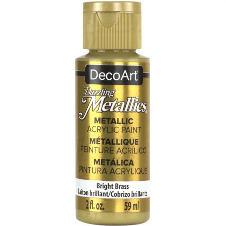 Akril festék - metál 59 ml, Bright Brass / DecoArt Dazzling Metallics Acrylics (1 db)