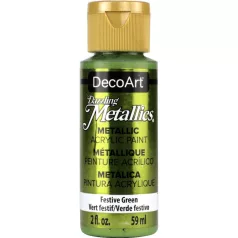   Akril festék - metál 59 ml, Festive Green / DecoArt Dazzling Metallics Acrylics (1 db)
