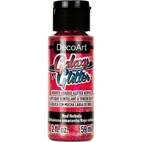 Akril festék - csillámos 59 ml - Red Nebula - DecoArt Galaxy Glitter Paint (1 db)