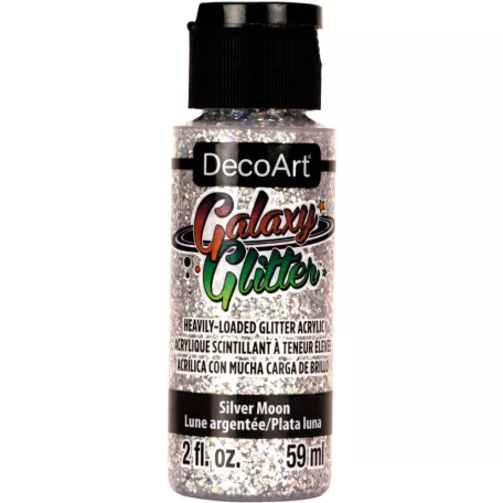 Akril festék - csillámos 59 ml - Silver Moon - DecoArt Galaxy Glitter Paint (1 db)