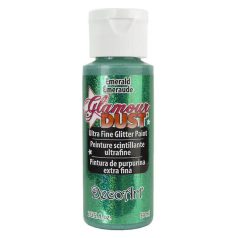   Akril festék - csillámos 59 ml - Emerald - DecoArt Glamour Dust Glitter Paint (1 db)