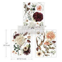   Limited Edition Re-Design with Prima Transzfer fólia 8.5"X11" - Willow Way - Re-Design with Prima Middy Decor Transfers (1 csomag)