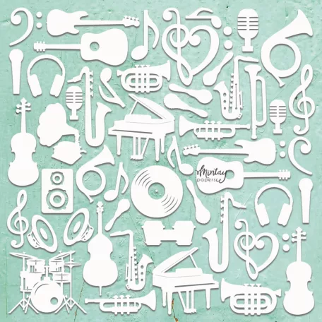 Mintay Papers Chipboard 12" (30 cm) - Decor - Music - Mintay Chippies (1 ív)