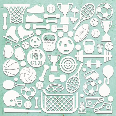 Mintay Papers Chipboard 12" (30 cm) - Decor - Sport - Mintay Chippies (1 ív)