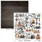 Mintay Papers Scrapbook papír 12" (30 cm) - Kivágóív - Mr. Fix It - Elements (1 lap)