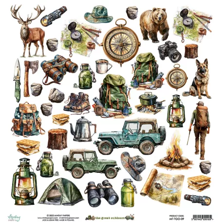 Mintay Papers Scrapbook papír 12" (30 cm) - Kivágóív - The Great Outdoor - Elements (1 lap)