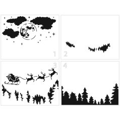 TCW Stencil - Layered Santa Moon (1 db)