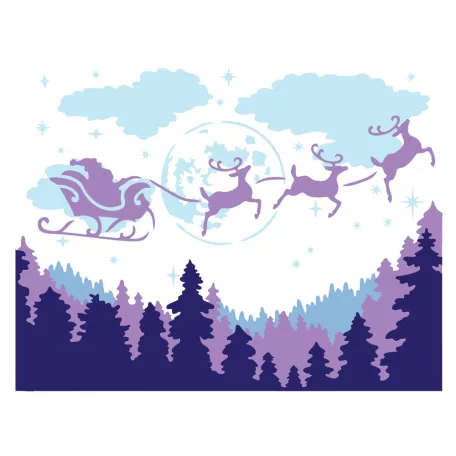 TCW Stencil - Layered Santa Moon (1 db)