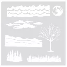 Crafter's Companion Stencil - 8" (20 cm) - Landscape Builder -Bella Luna Stencil (1 db)