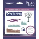 Crafter's Companion Stencil - 8" (20 cm) - Landscape Builder -Bella Luna Stencil (1 db)