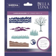   Crafter's Companion Stencil - 8" (20 cm) - Landscape Builder -Bella Luna Stencil (1 db)