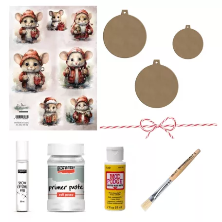 Karácsonyi dekupázs alkotócsomag (1 csomag)