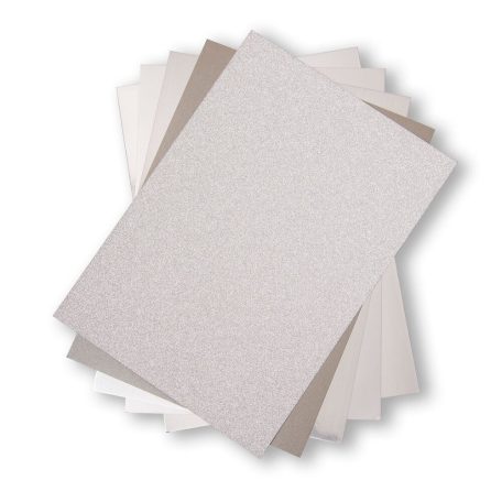 Sizzix Különleges papír válogatás 50 ív / A4 - Silver - Opulent Cardstock (1 csomag)