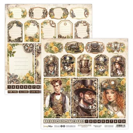 ScrapBoys Scrapbook papír 12" (30 cm) - 6 - Steampunk Journey (1 ív)
