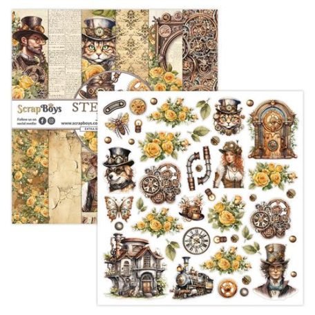 ScrapBoys Scrapbook papírkészlet 12" (30 cm) - Steampunk Journey - Paper Pad (12 lap)