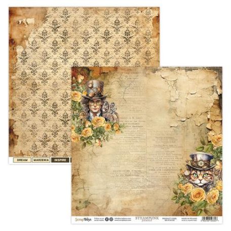 ScrapBoys Scrapbook papírkészlet 8" (20 cm) - Steampunk Journey - Paper Pad (12 lap)