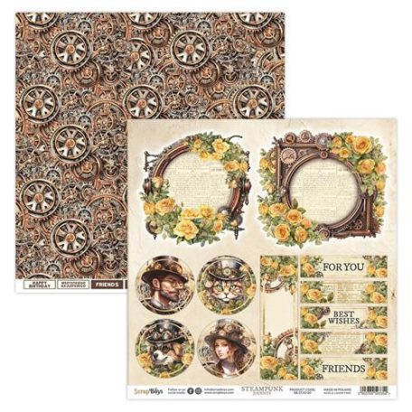 ScrapBoys Scrapbook papírkészlet 8" (20 cm) - Steampunk Journey - Paper Pad (12 lap)